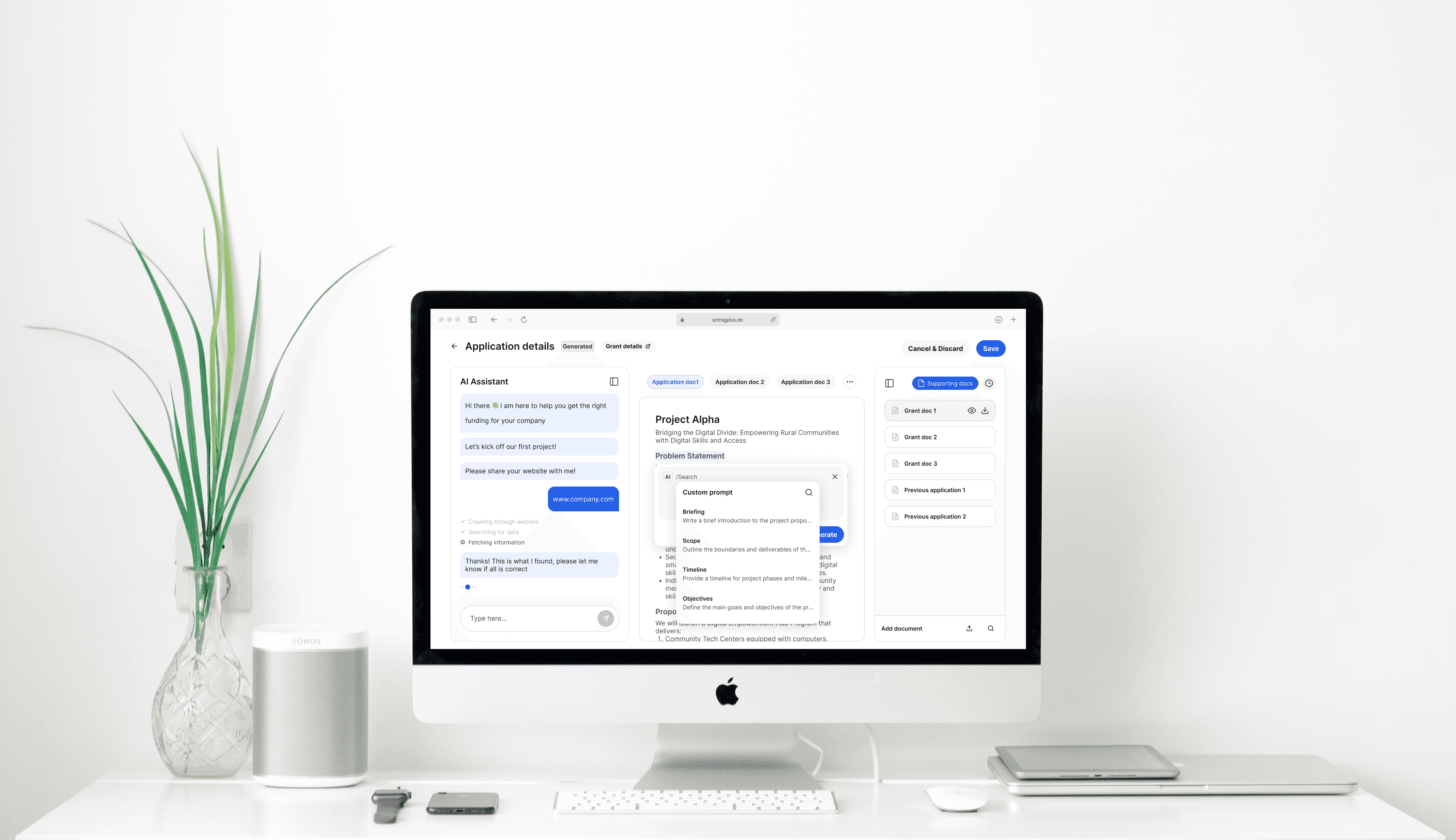 AntragPlus: AI-Native Grant Writing Platform